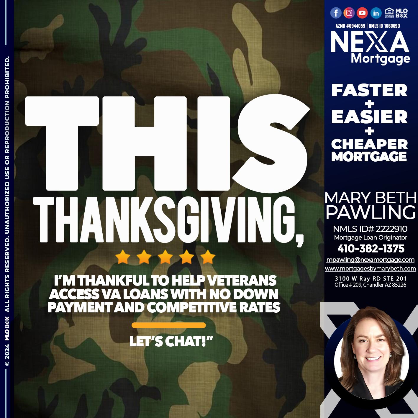 THIS THANKSGIVING - Mary Beth Pawling -Mortgage Loan Originator