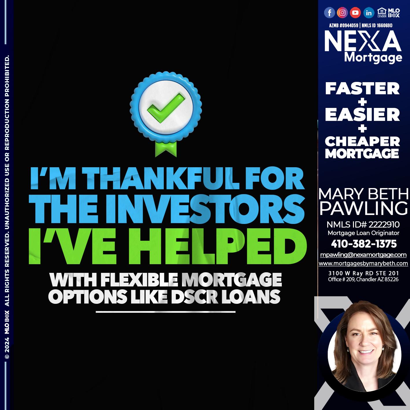 IM THANKFULL - Mary Beth Pawling -Mortgage Loan Originator