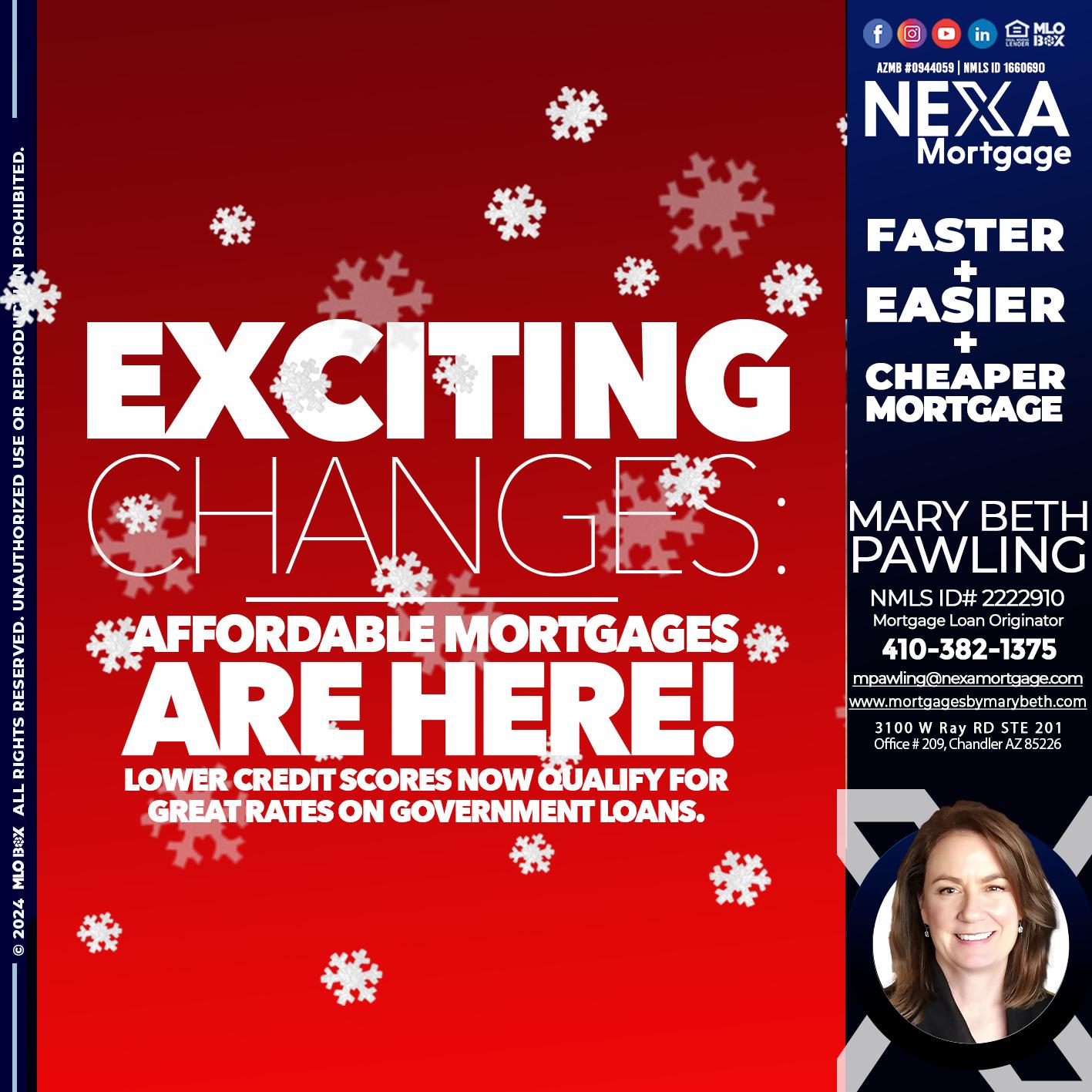 EXCITING CHANGES - Mary Beth Pawling -Mortgage Loan Originator