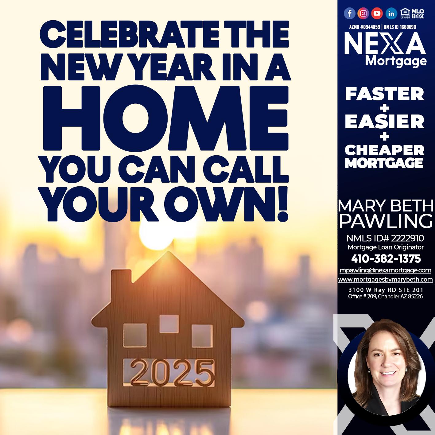 CELEBRATE THE NEW YEAR - Mary Beth Pawling -Mortgage Loan Originator