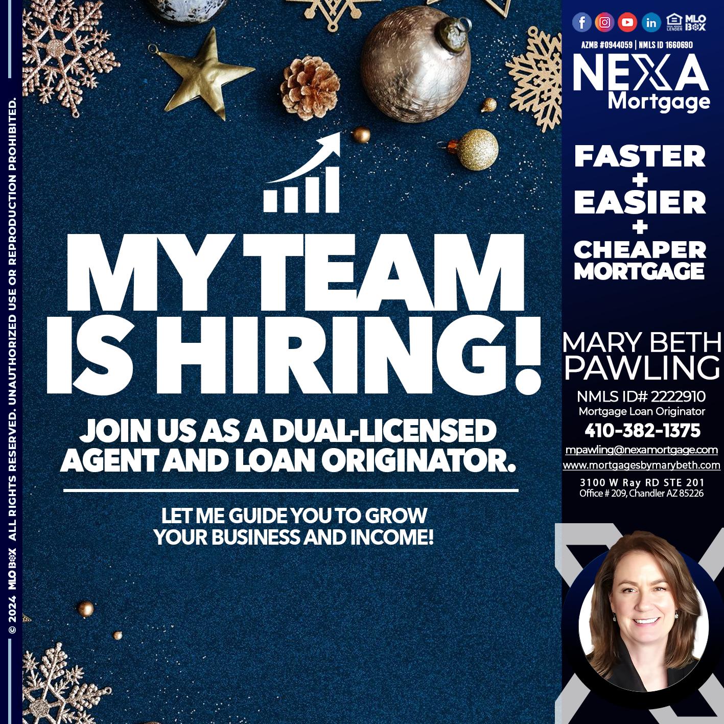 my team is hiring - Mary Beth Pawling -Mortgage Loan Originator