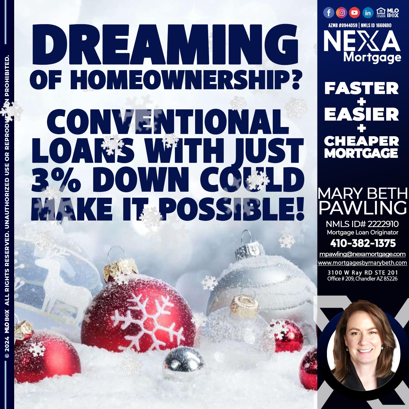 dreaming of homeowrnersip - Mary Beth Pawling -Mortgage Loan Originator