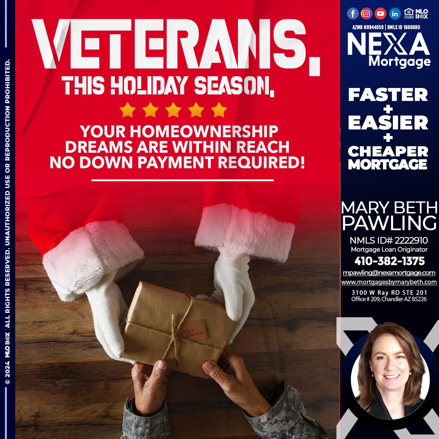 VETERANS - Mary Beth Pawling -Mortgage Loan Originator