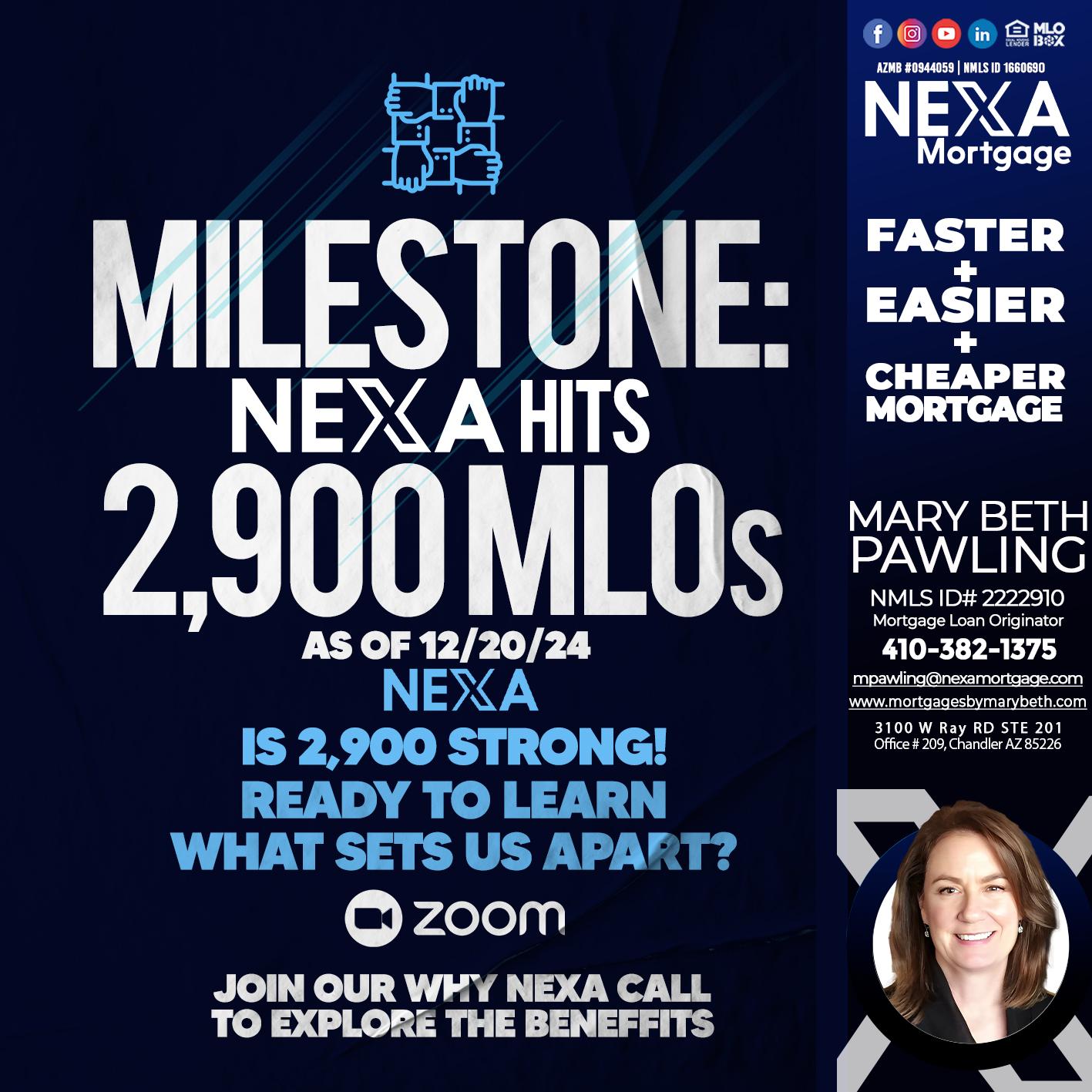 MILSTONE 2900 - Mary Beth Pawling -Mortgage Loan Originator