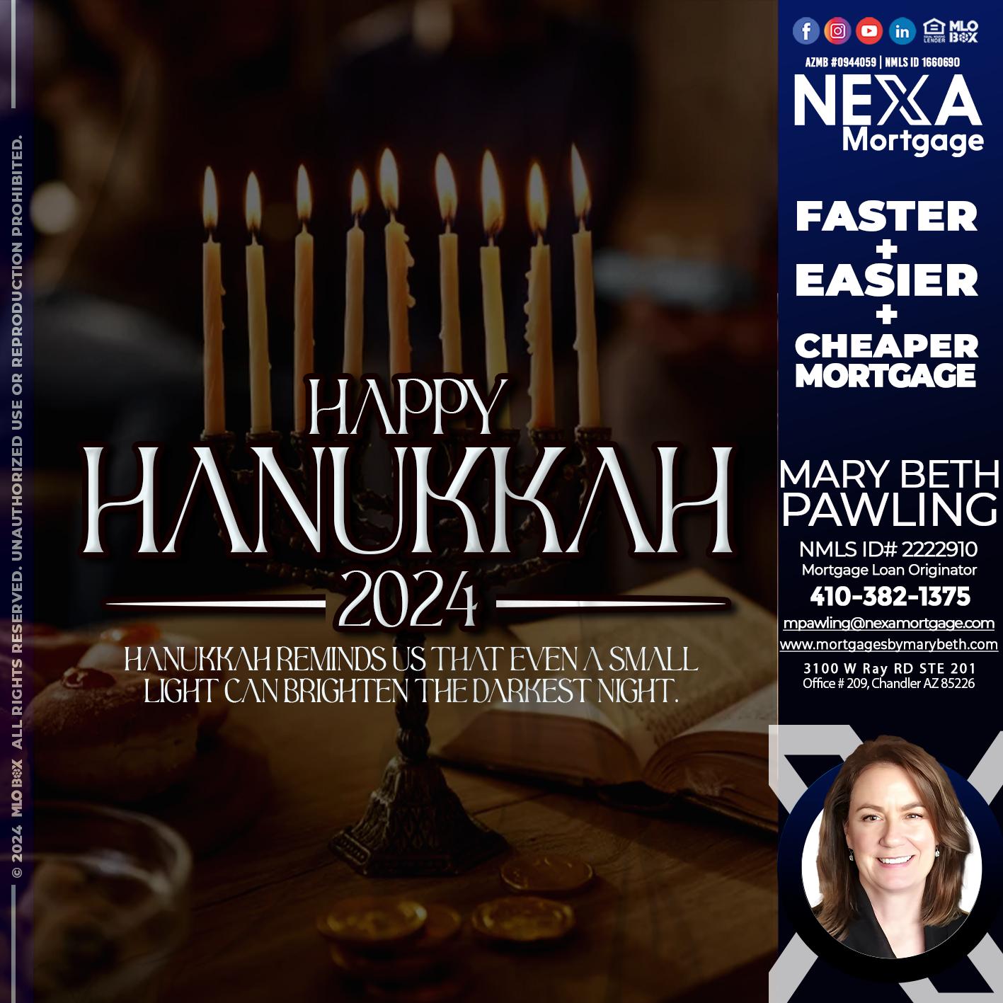 happy hanukkah - Mary Beth Pawling -Mortgage Loan Originator