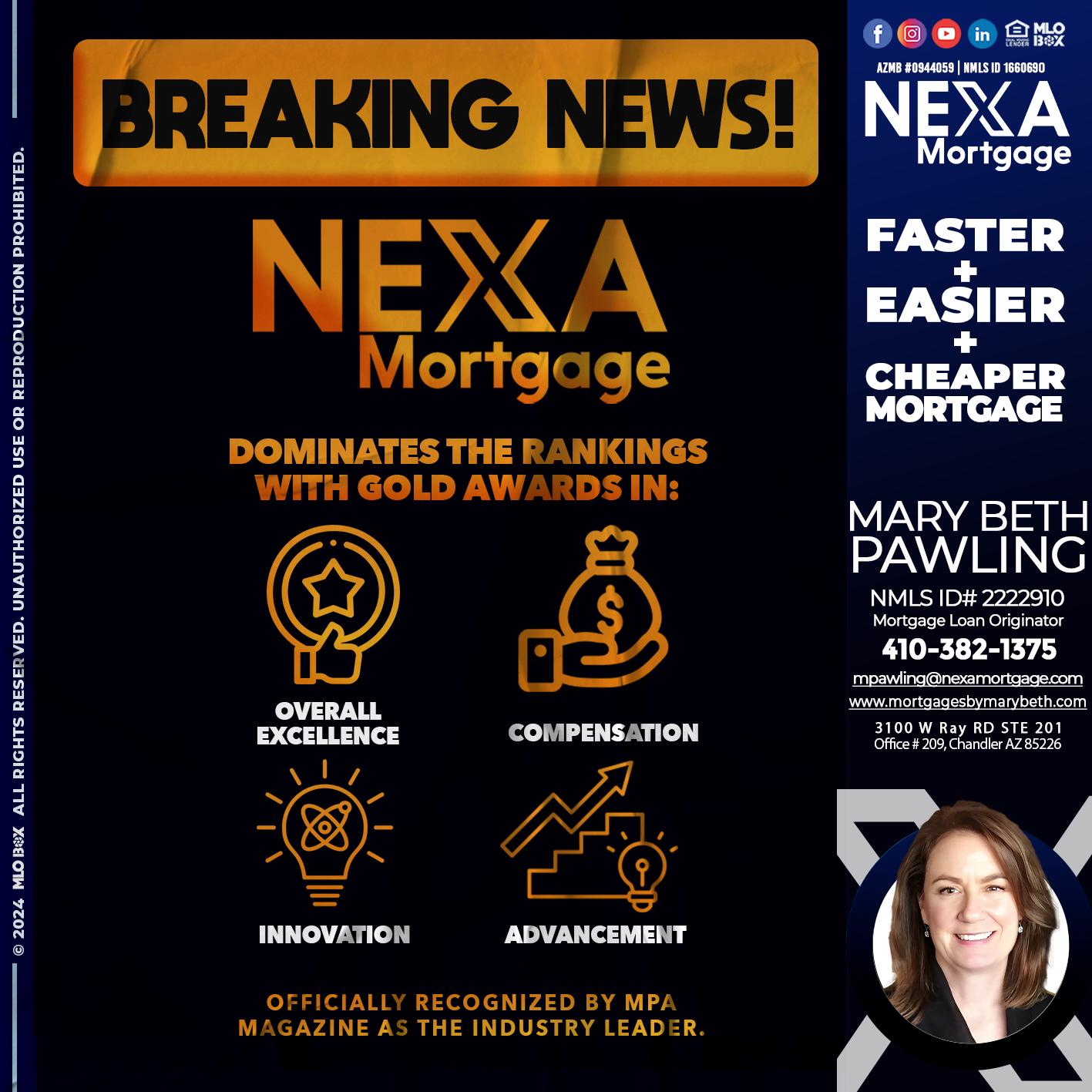 BREAKING NEWS - Mary Beth Pawling -Mortgage Loan Originator
