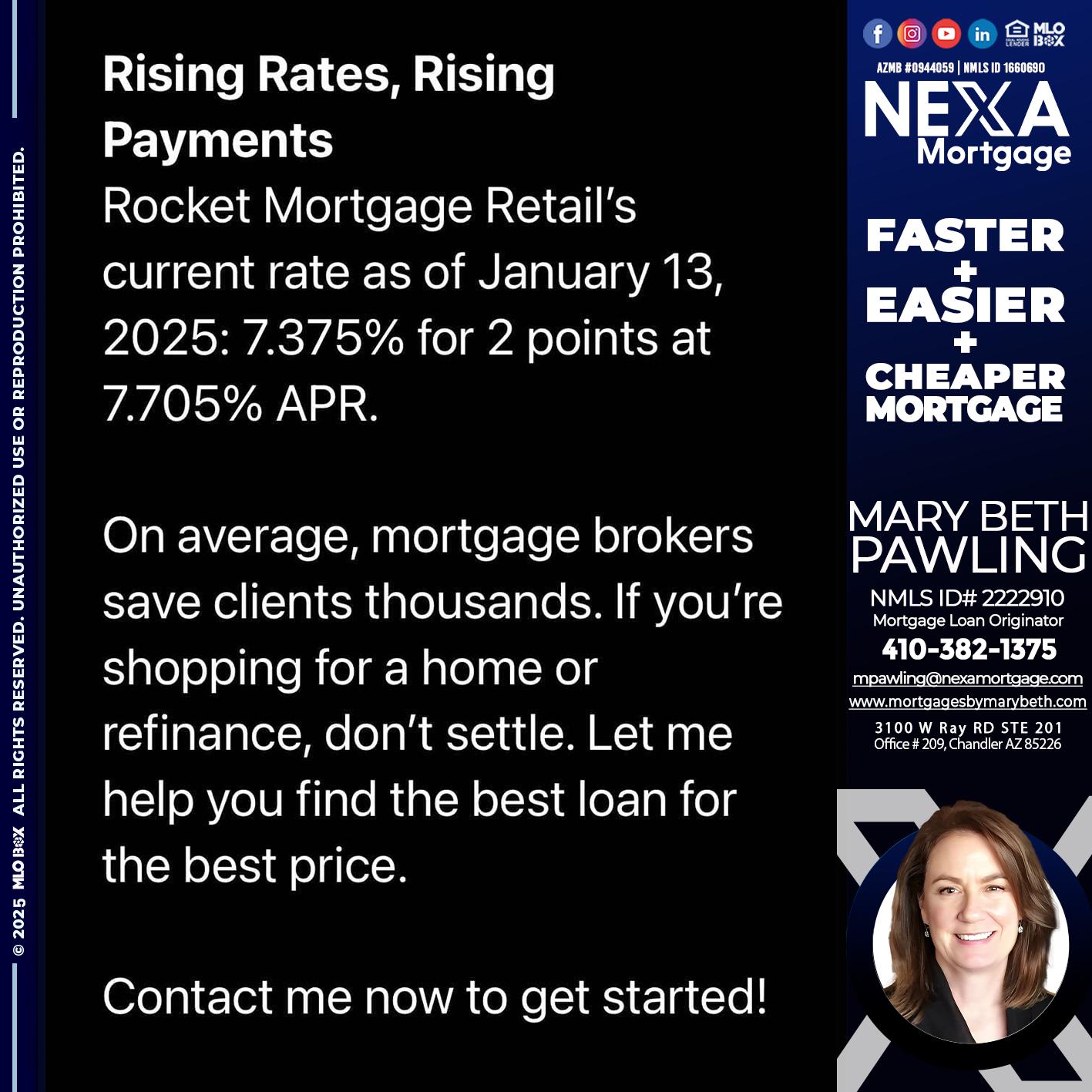 rising rates - Mary Beth Pawling -Mortgage Loan Originator