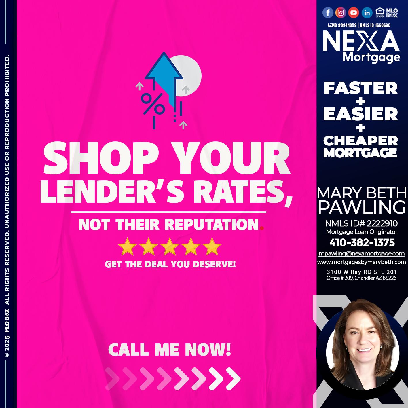 SHOP YOUR - Mary Beth Pawling -Mortgage Loan Originator