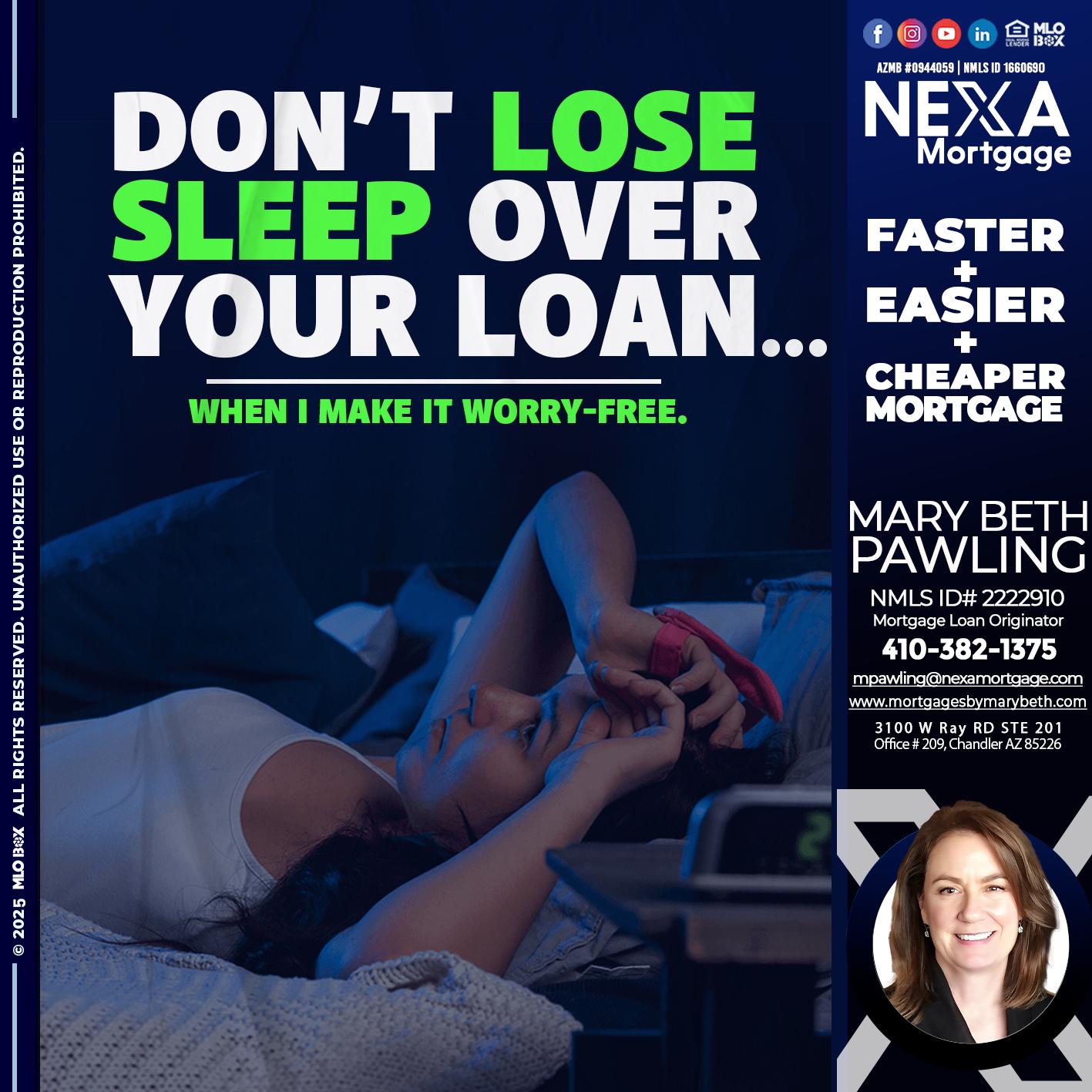 DONT LOSE - Mary Beth Pawling -Mortgage Loan Originator
