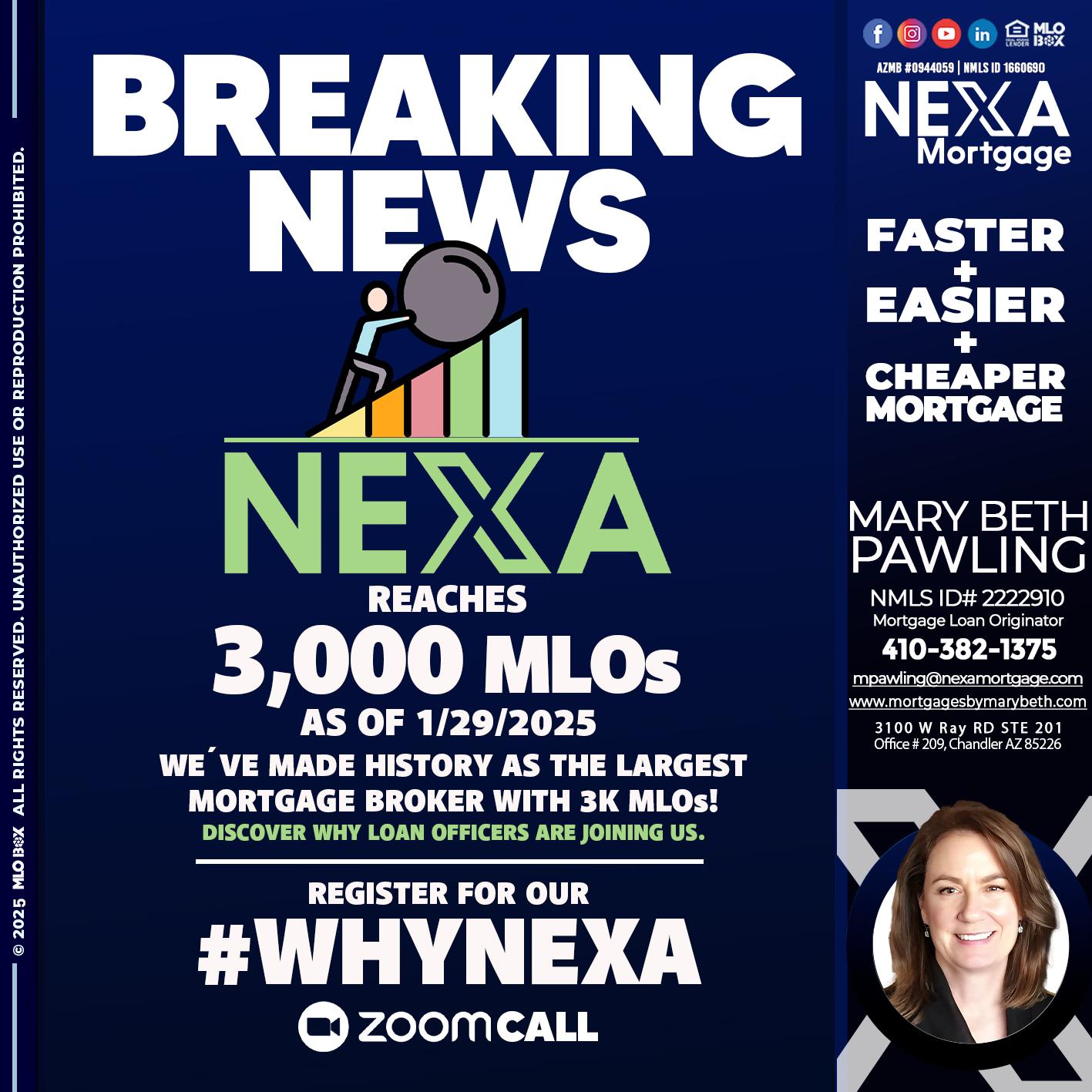 BREAKING NEWS - Mary Beth Pawling -Mortgage Loan Originator