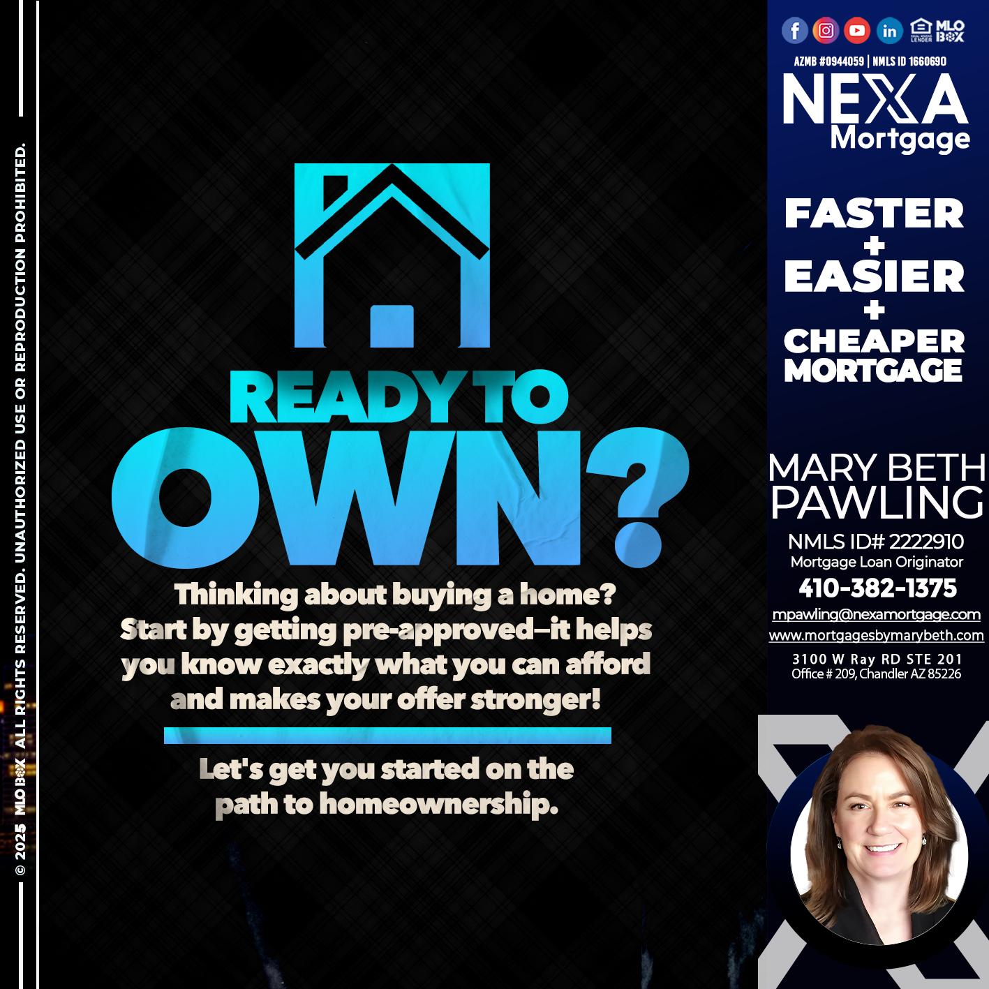 READY TO OWN - Mary Beth Pawling -Mortgage Loan Originator