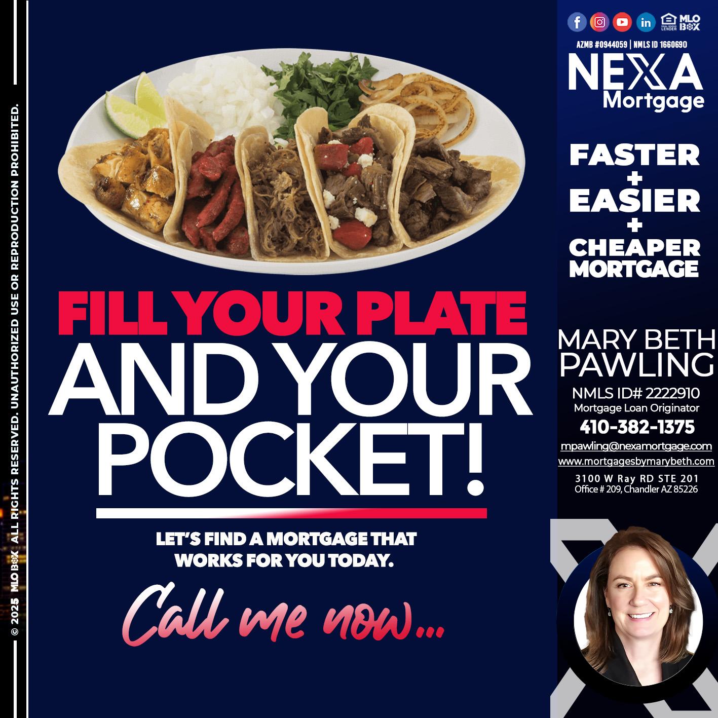 FILL YOUR PLATE - Mary Beth Pawling -Mortgage Loan Originator