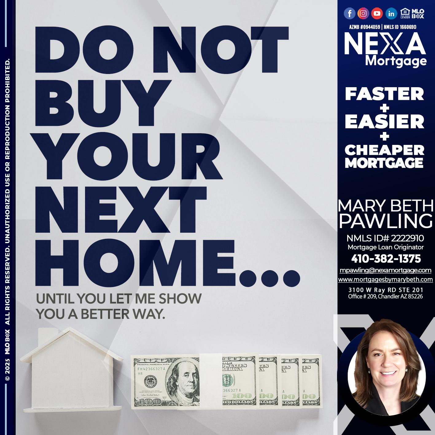 DO NOT BUY - Mary Beth Pawling -Mortgage Loan Originator