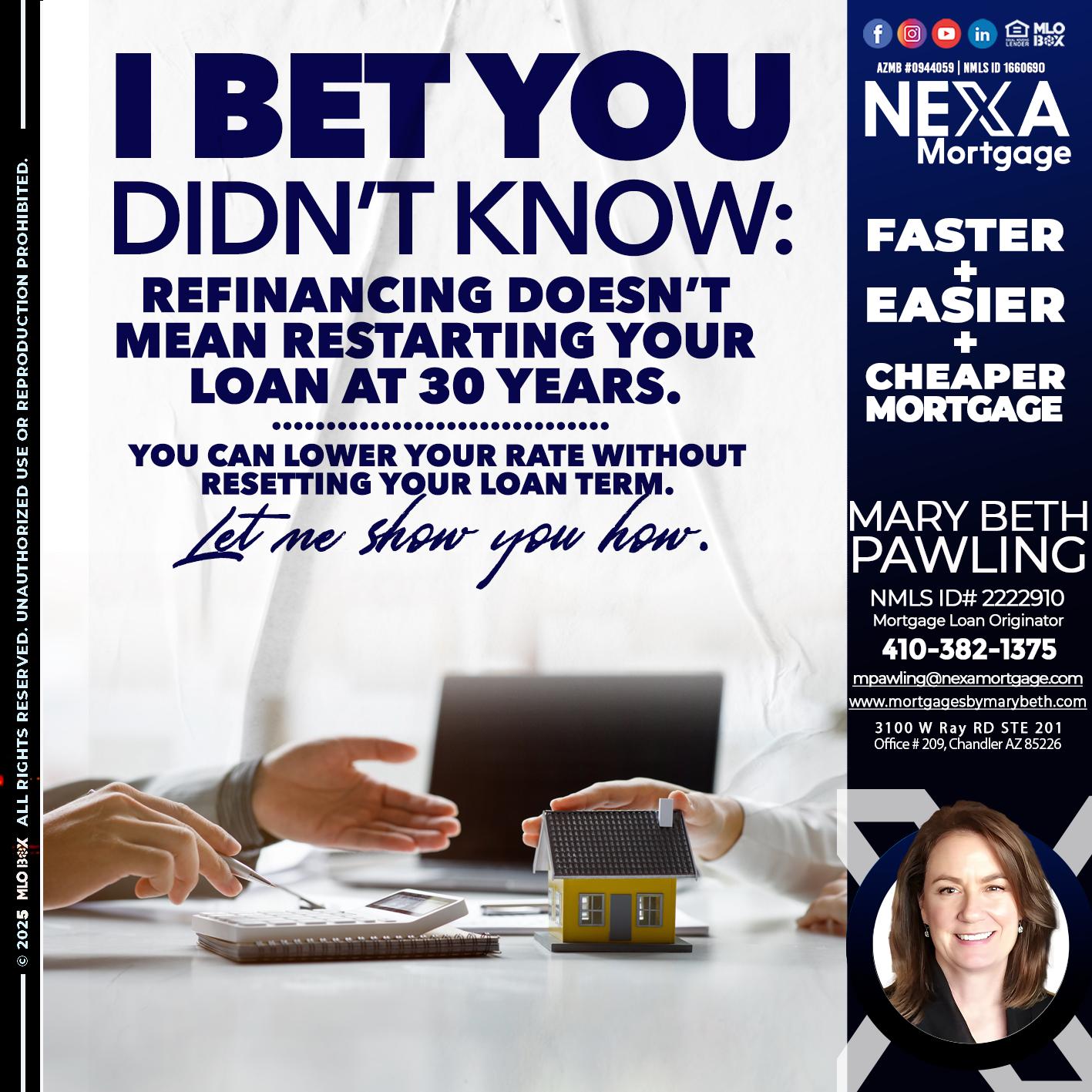 I BET YOU - Mary Beth Pawling -Mortgage Loan Originator