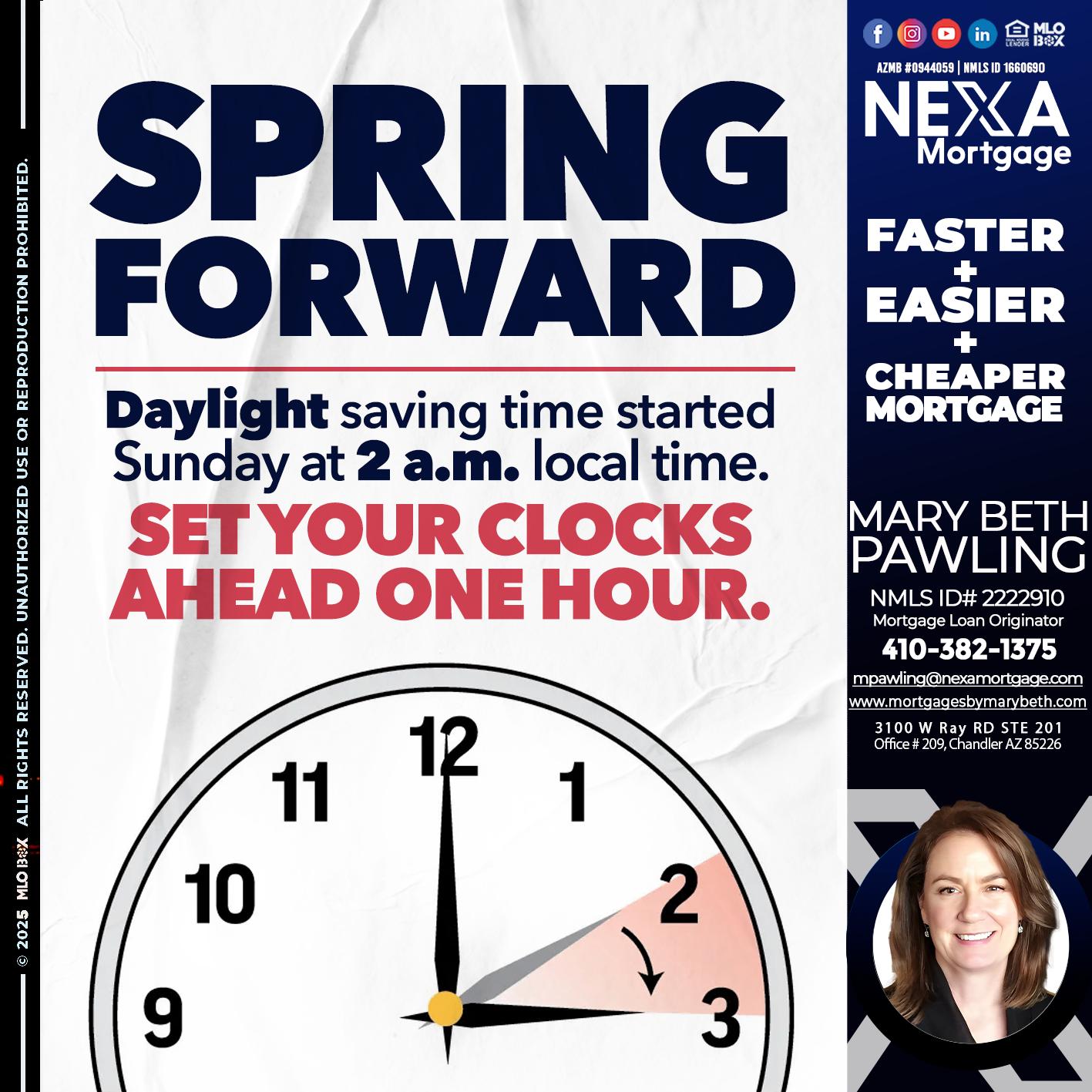 SPRING FORWARD - Mary Beth Pawling -Mortgage Loan Originator