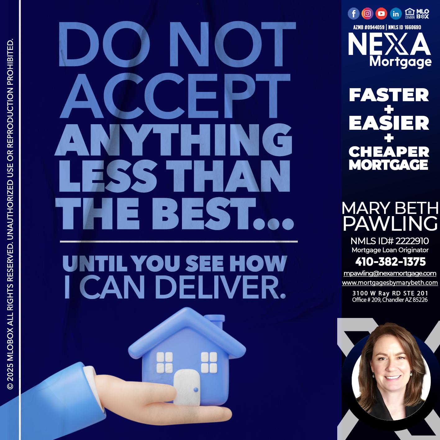 DO NOT ACCEPT - Mary Beth Pawling -Mortgage Loan Originator