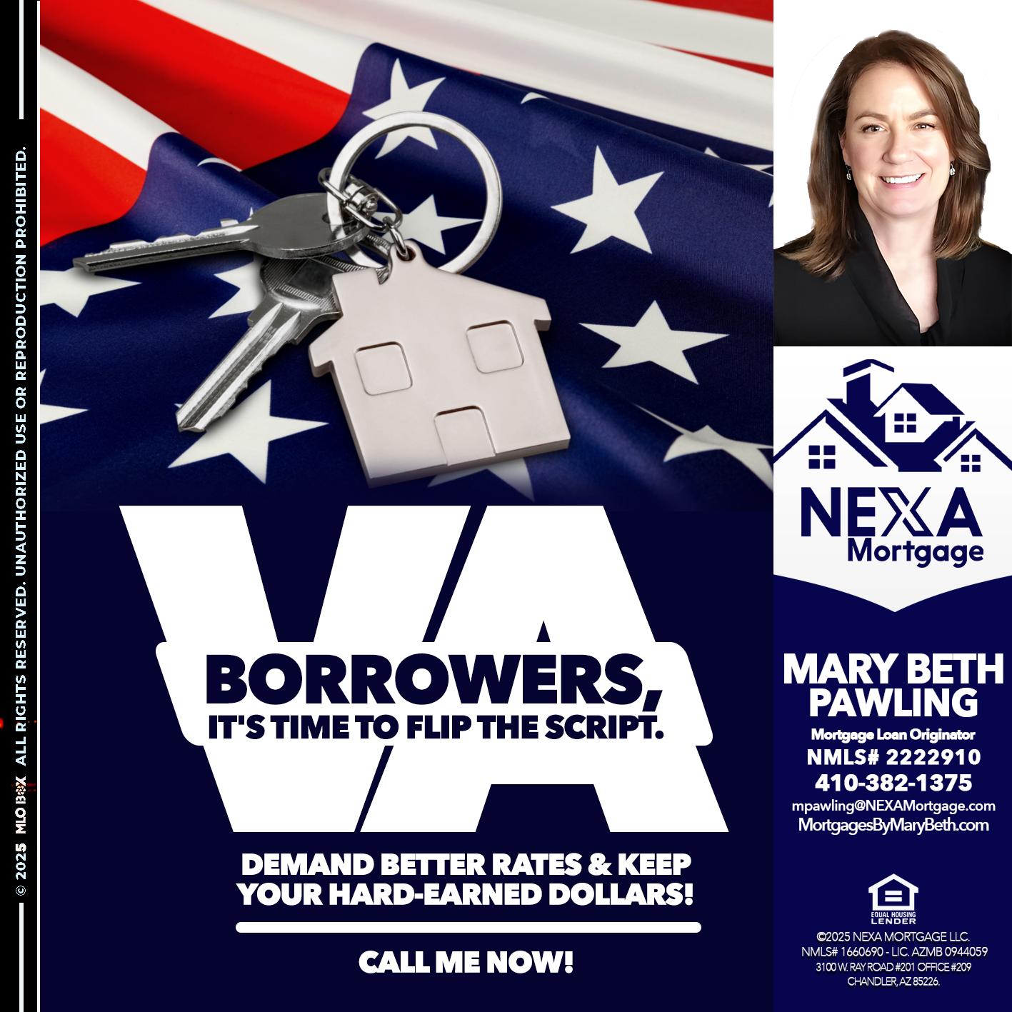 VA BORROWERS - Mary Beth Pawling -Mortgage Loan Originator