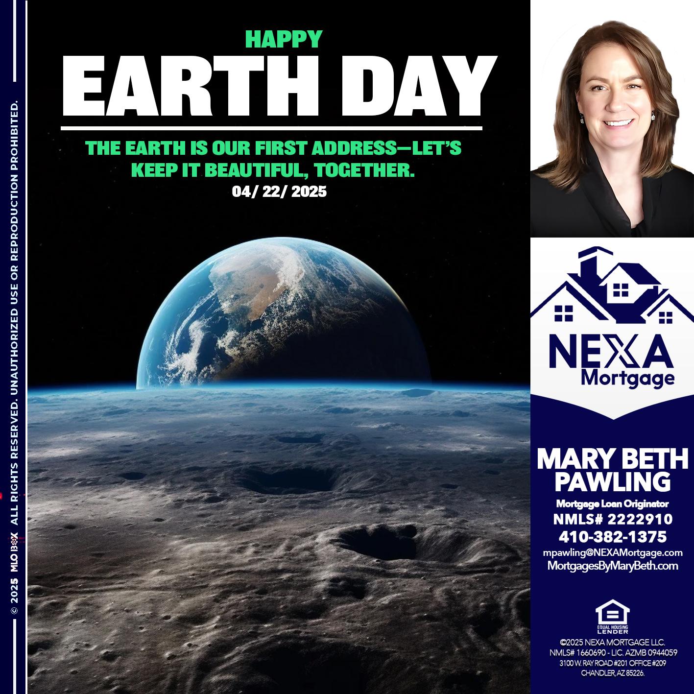 EARTH DAY 2025 - Mary Beth Pawling -Mortgage Loan Originator