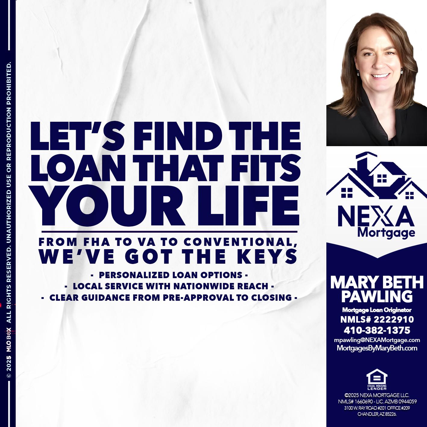 LETS FIND - Mary Beth Pawling -Mortgage Loan Originator