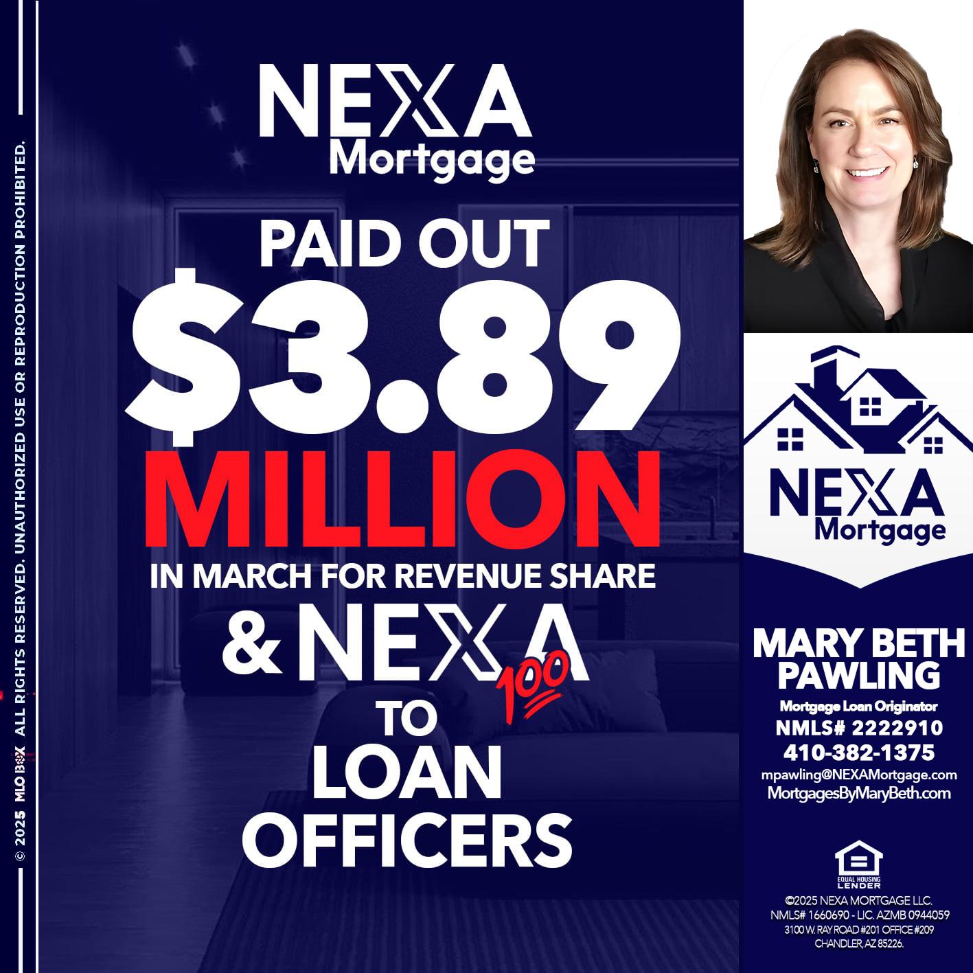 NEXA PAID OUT - Mary Beth Pawling -Mortgage Loan Originator