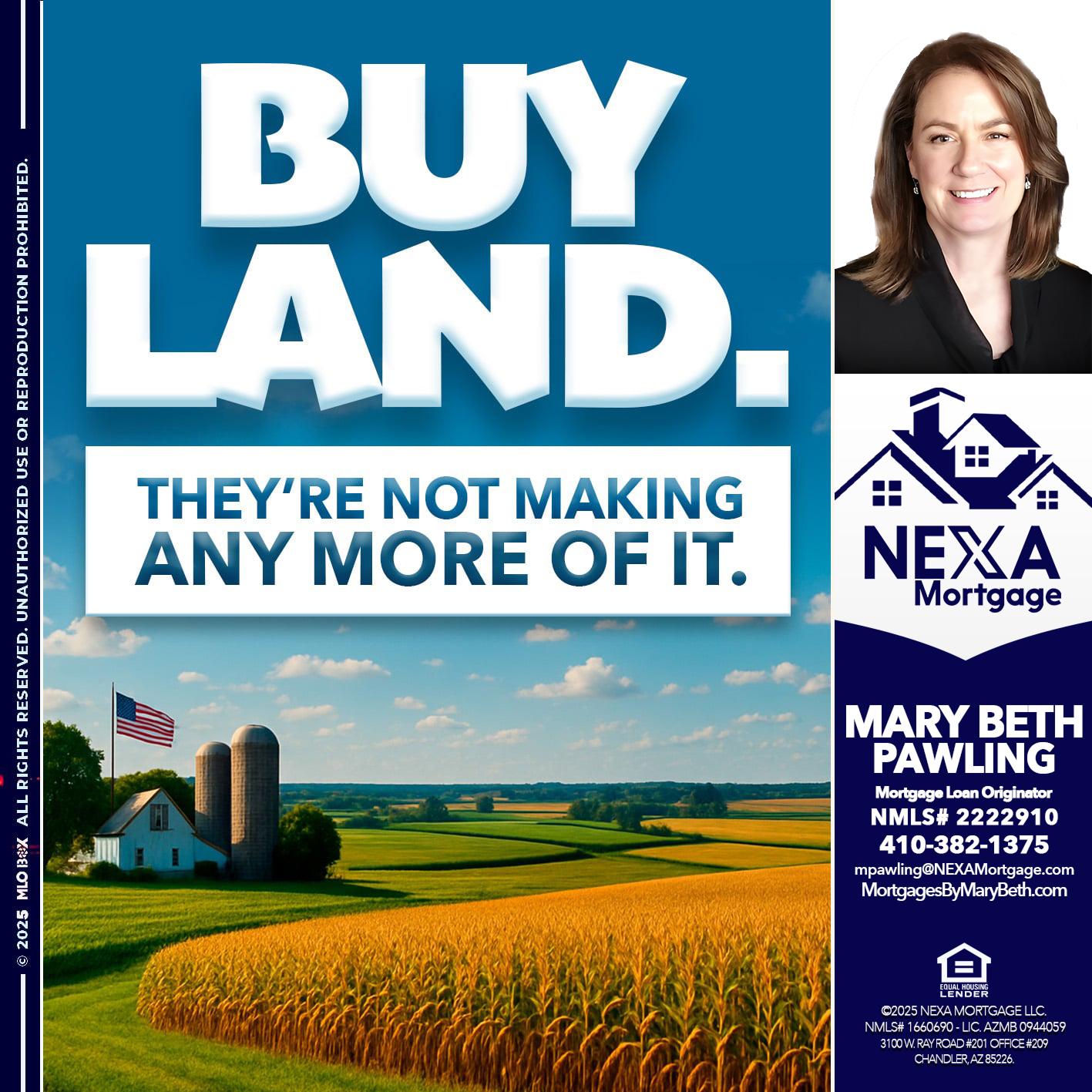 BUY LAND - Mary Beth Pawling -Mortgage Loan Originator