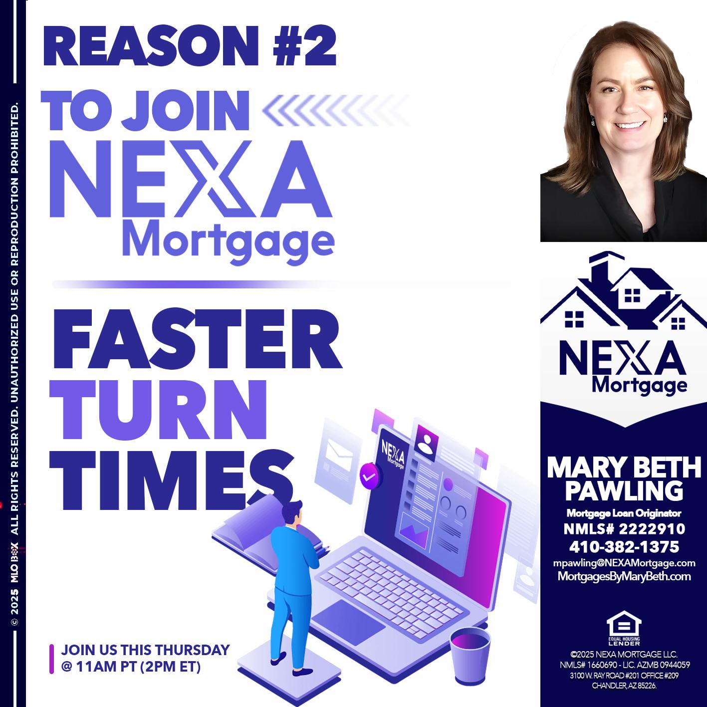REASON 2 - Mary Beth Pawling -Mortgage Loan Originator