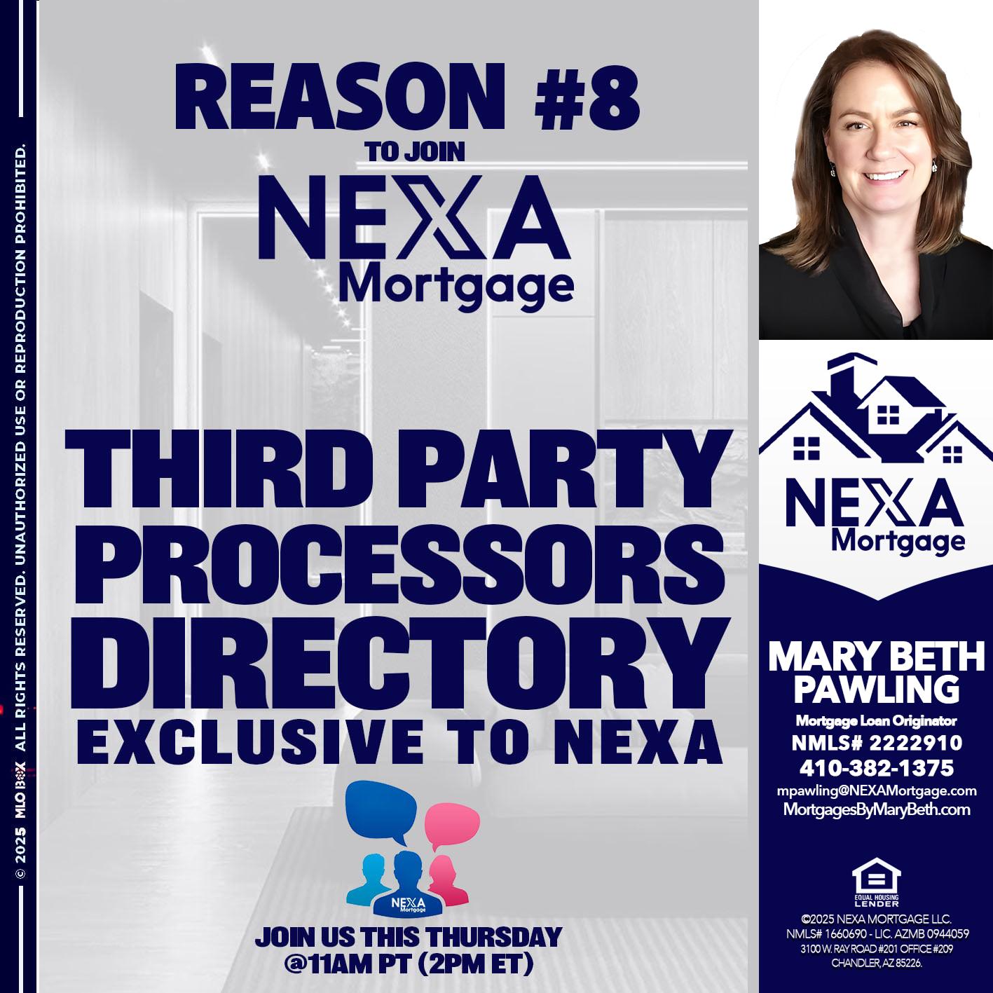 REASON 8 - Mary Beth Pawling -Mortgage Loan Originator