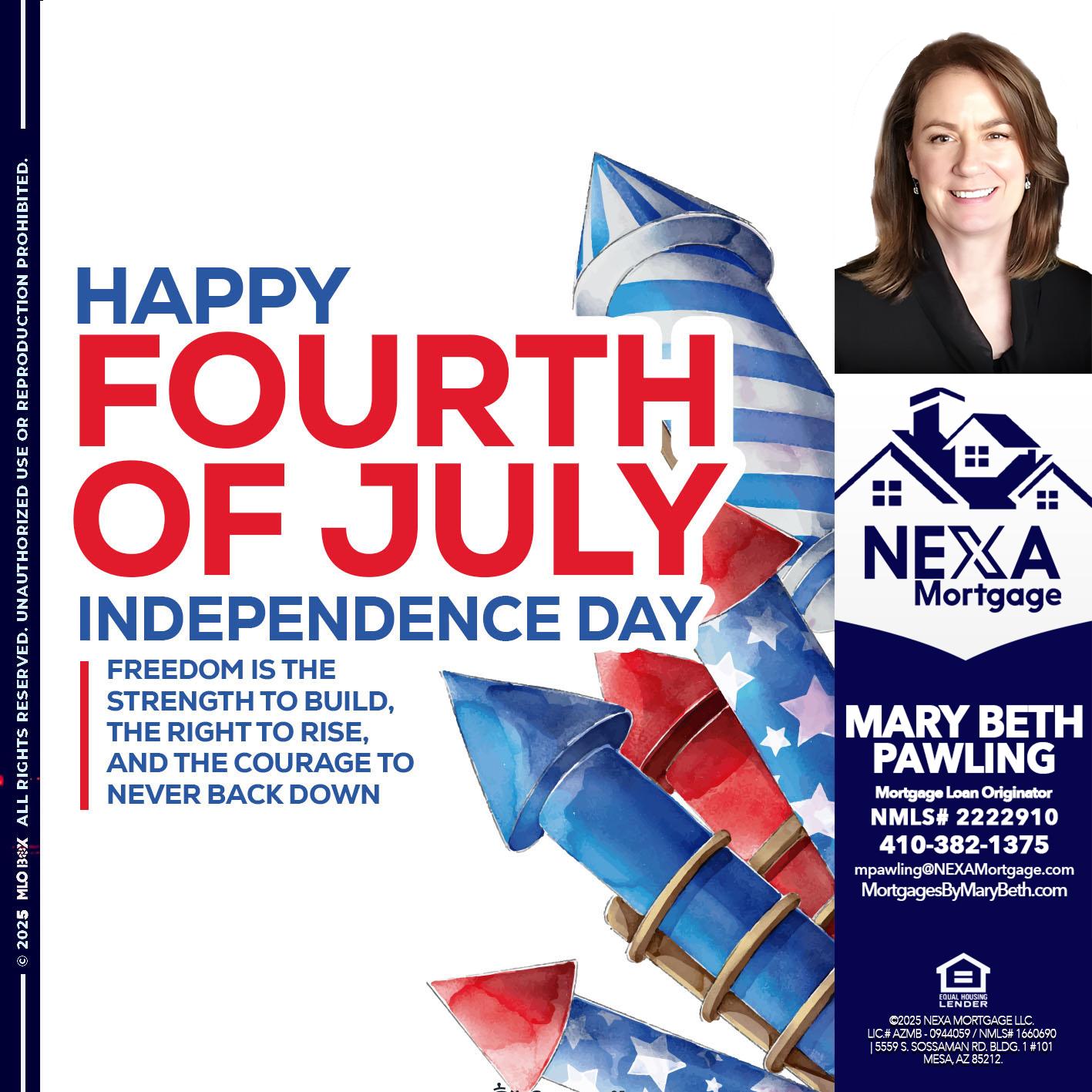 HAPPY FOURTH OF JULY - Mary Beth Pawling -Mortgage Loan Originator