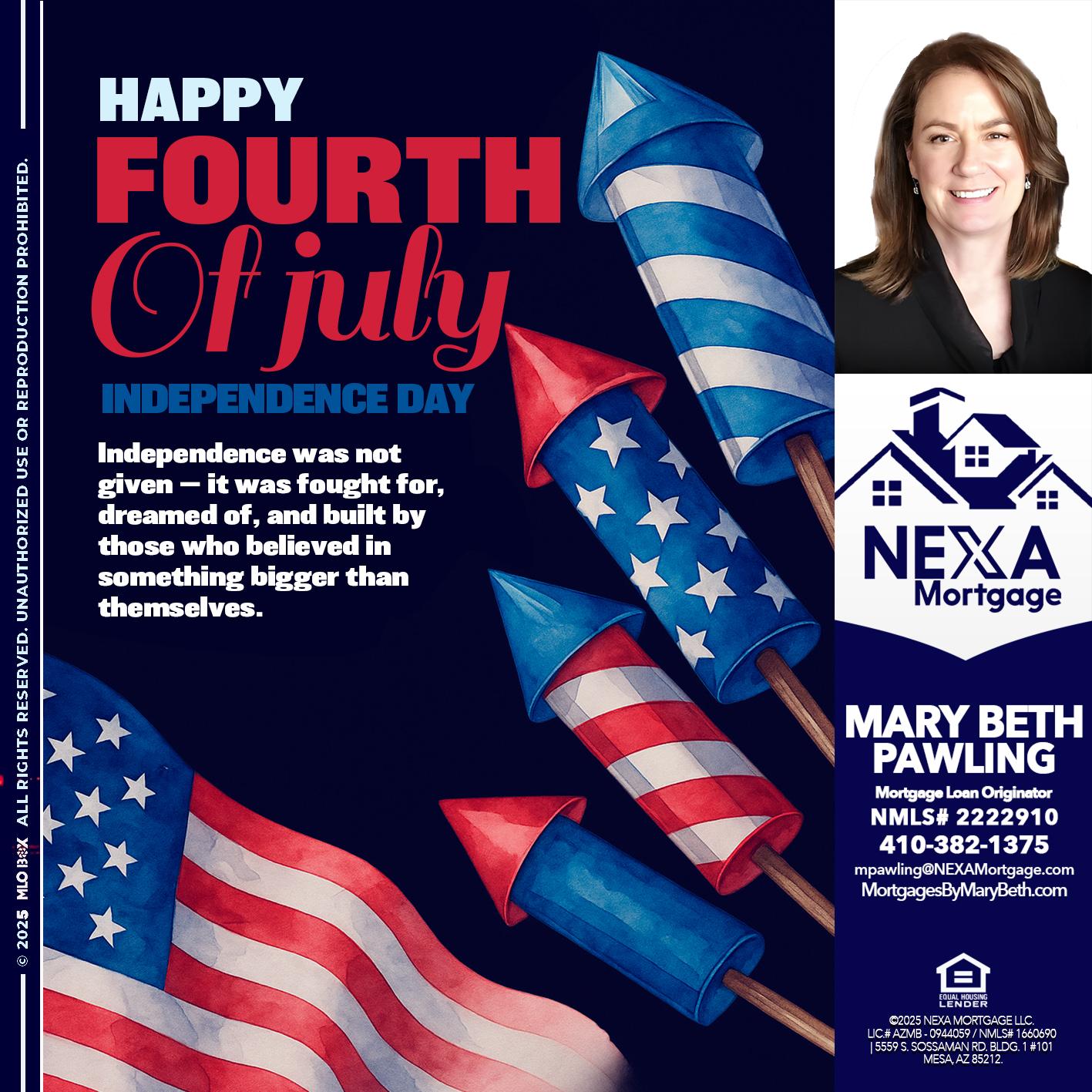 happy fourth - Mary Beth Pawling -Mortgage Loan Originator