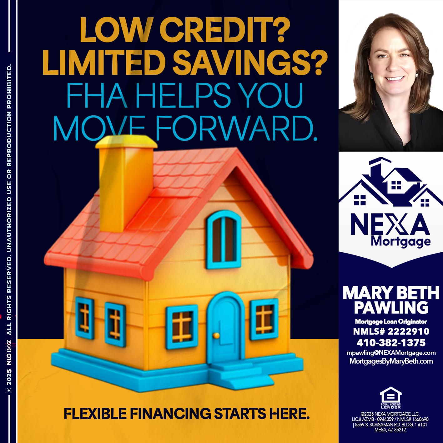 LOW CREDIT? - Mary Beth Pawling -Mortgage Loan Originator