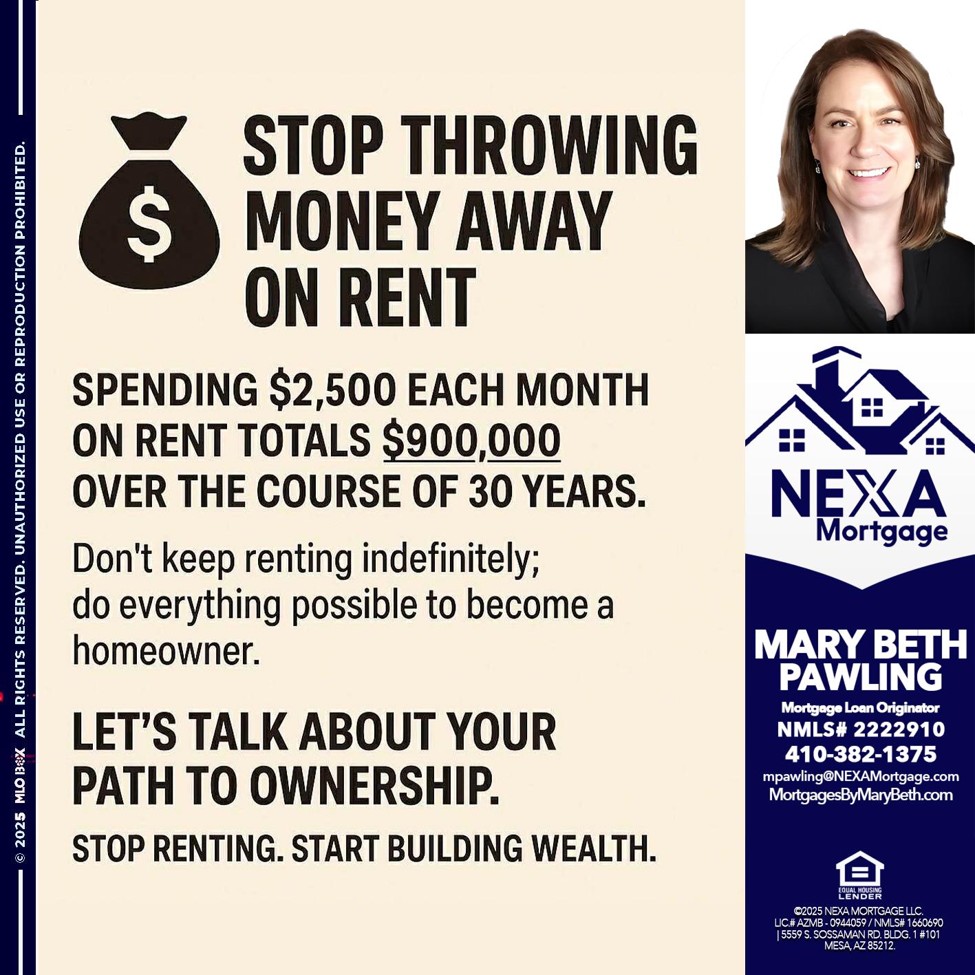 STOP THROWING - Mary Beth Pawling -Mortgage Loan Originator