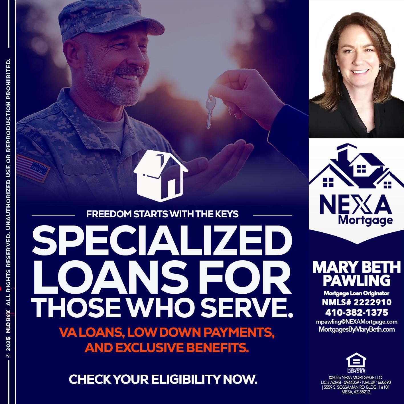 SPECIALIZED LOANS - Mary Beth Pawling -Mortgage Loan Originator