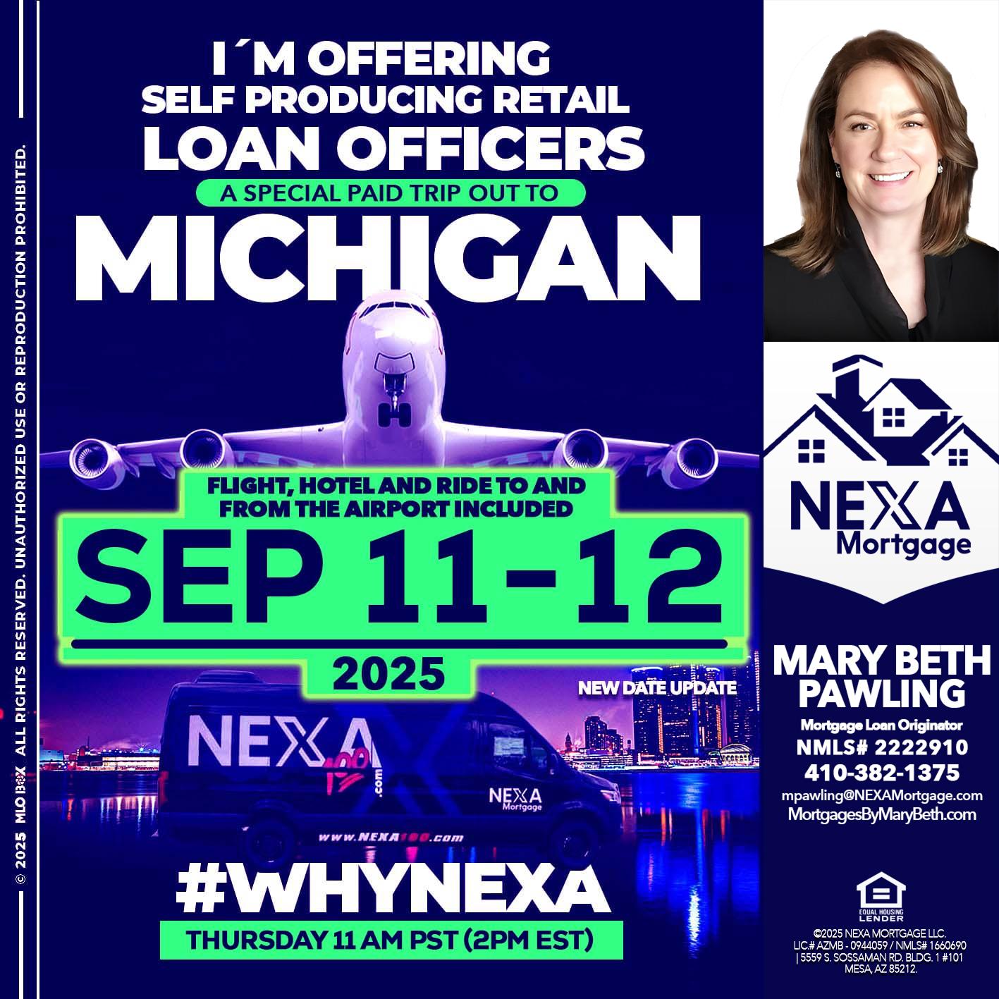 michigan sep 11-12 - Mary Beth Pawling -Mortgage Loan Originator