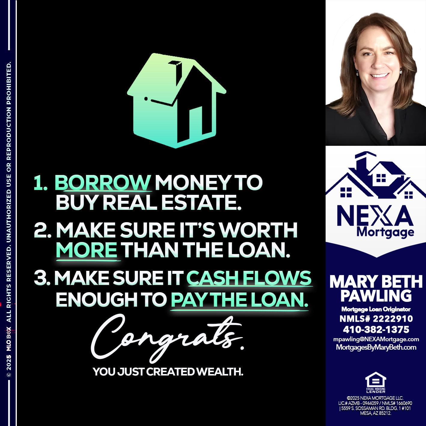 BORROW MONEY - Mary Beth Pawling -Mortgage Loan Originator