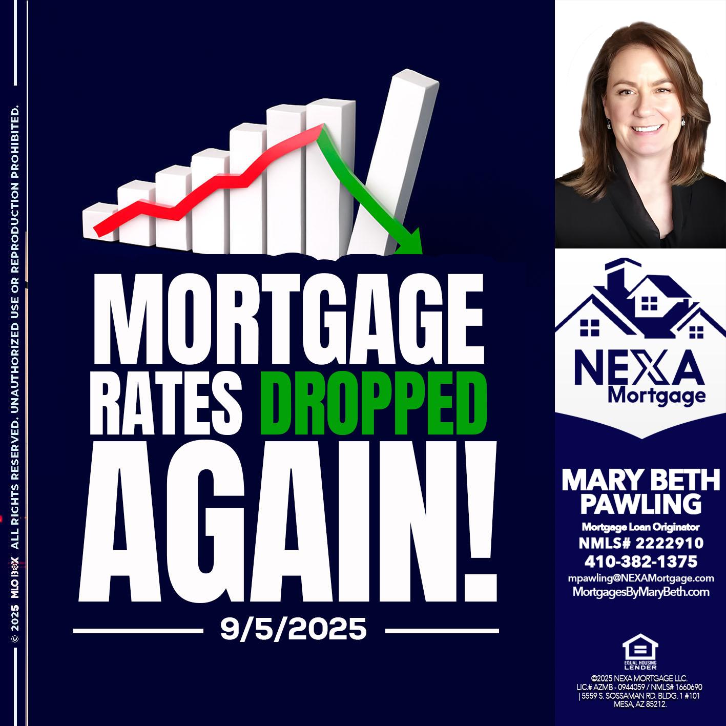 RATES DROP - Mary Beth Pawling -Mortgage Loan Originator