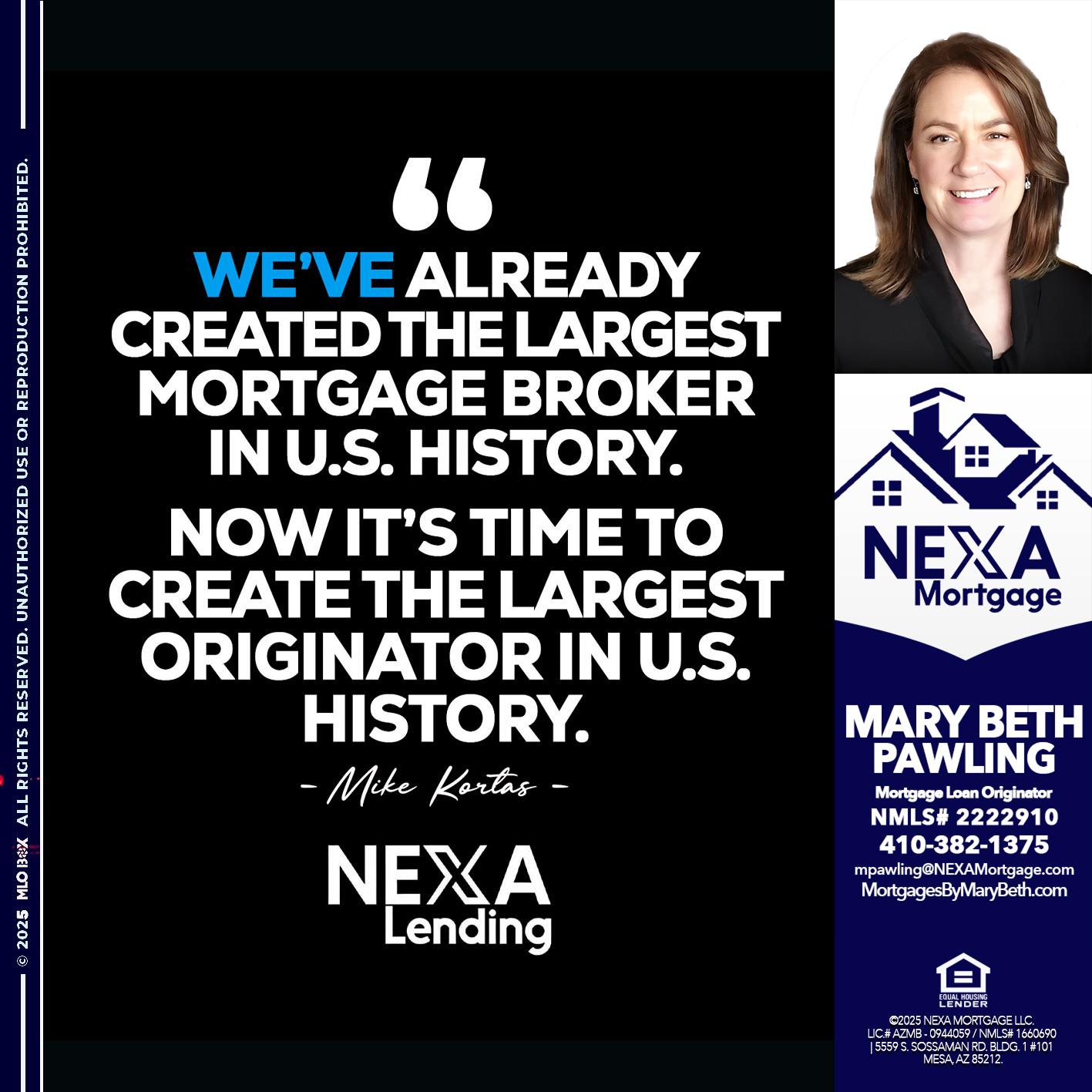 MIKE KORTAS - Mary Beth Pawling -Mortgage Loan Originator
