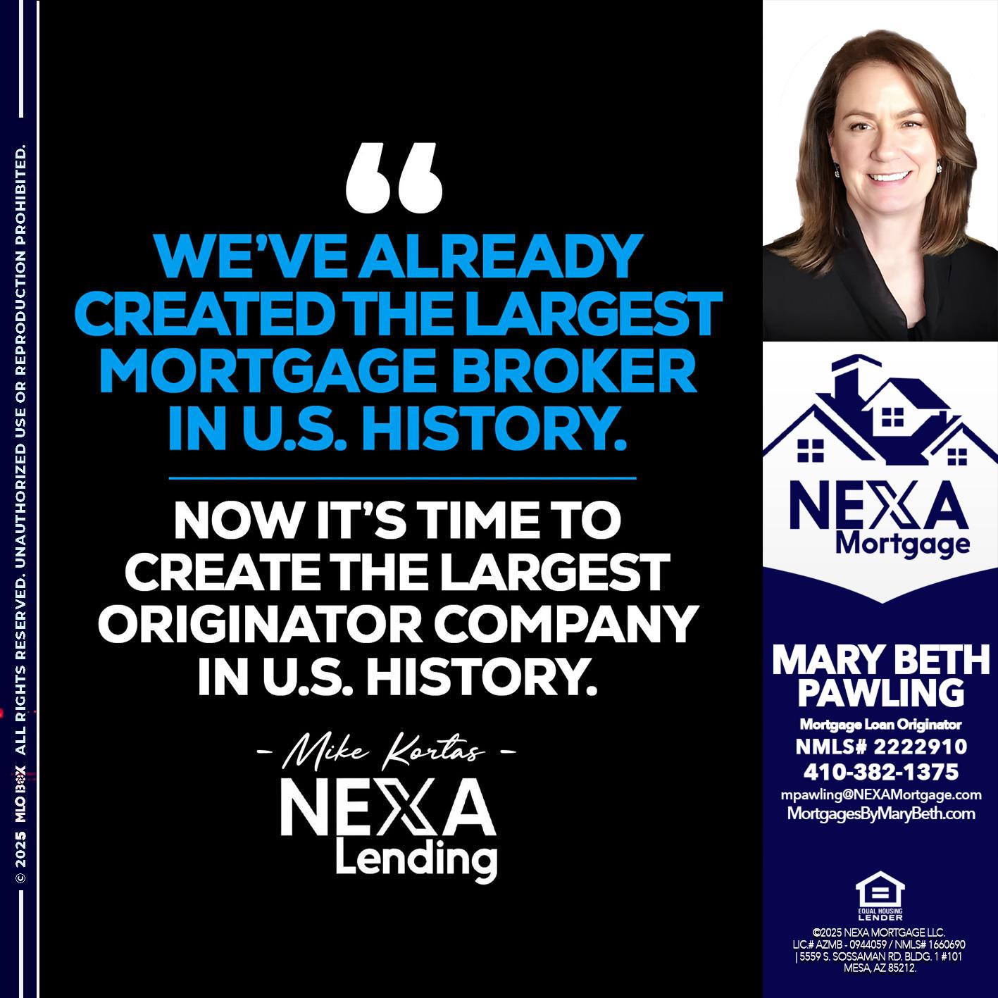 weve already - Mary Beth Pawling -Mortgage Loan Originator