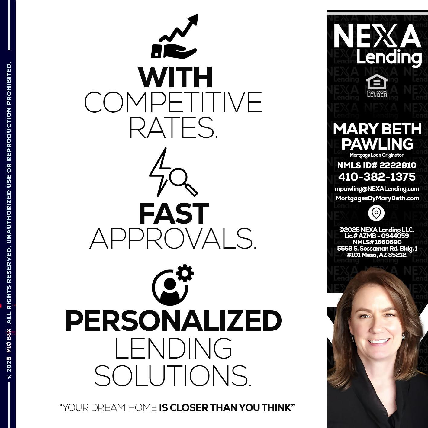 WITH COMPETITIVES RATES - Mary Beth Pawling -Mortgage Loan Originator