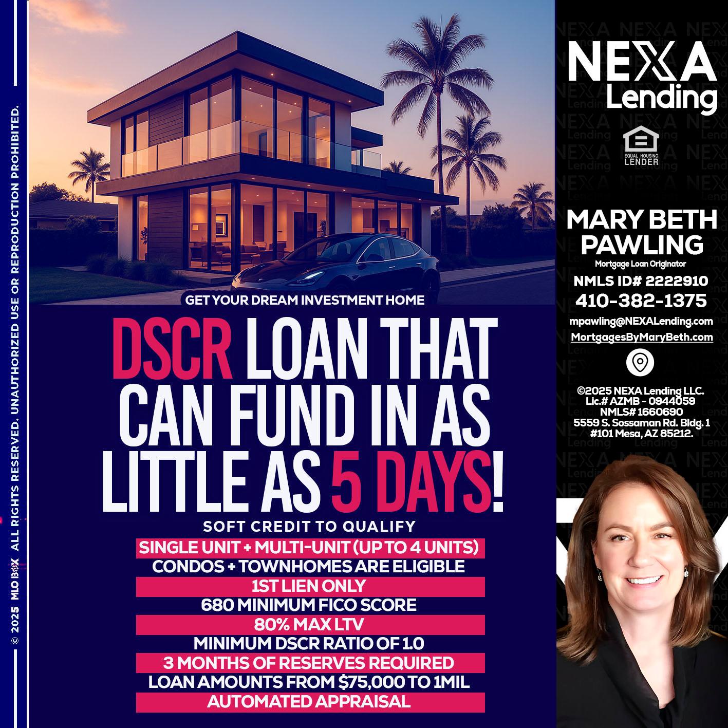 DSCR - Mary Beth Pawling -Mortgage Loan Originator