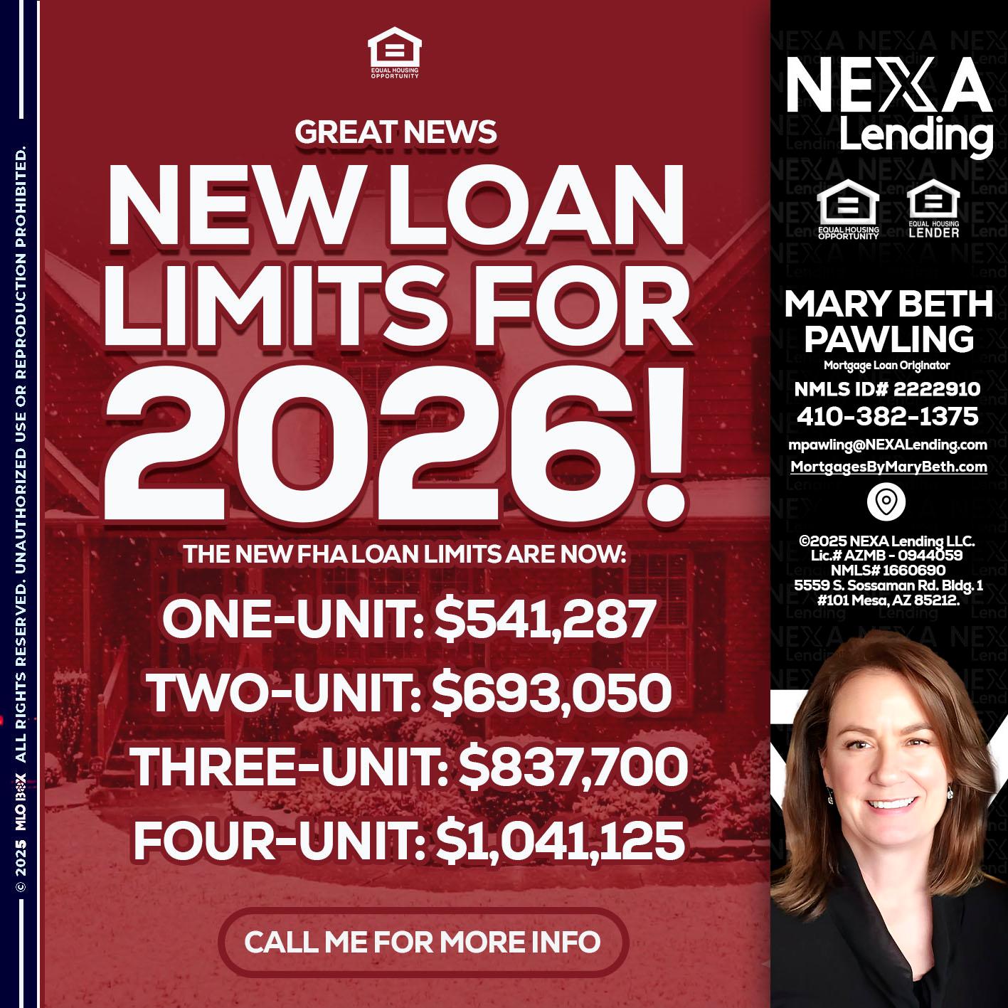 loan limits - Mary Beth Pawling -Mortgage Loan Originator