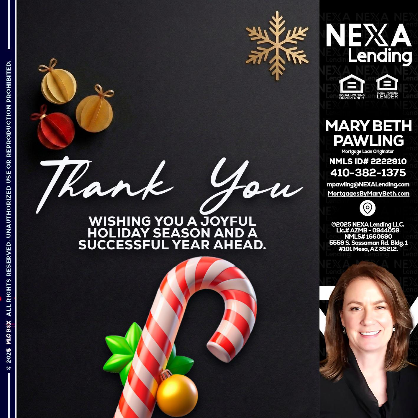 THANK YOU - Mary Beth Pawling -Mortgage Loan Originator