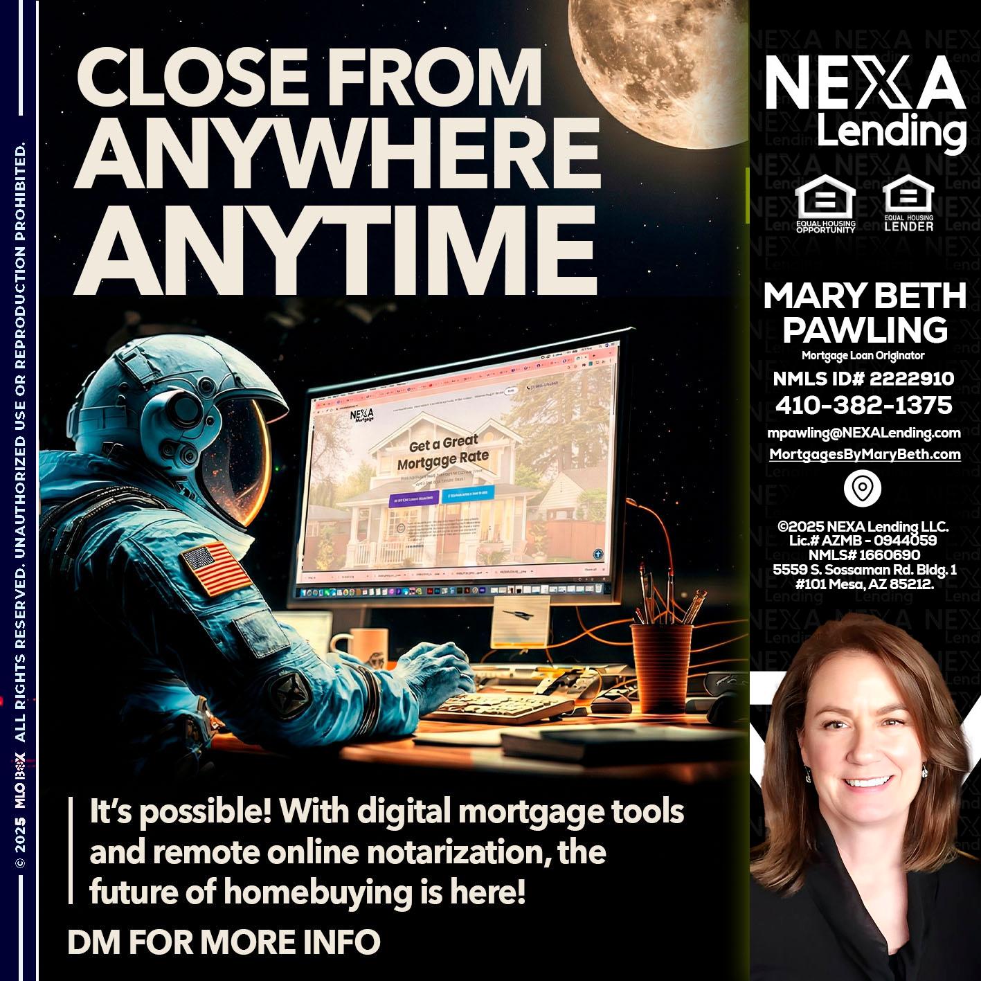 close from - Mary Beth Pawling -Mortgage Loan Originator