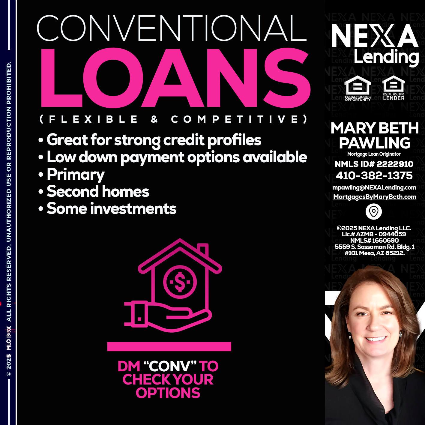 CONVENTIONAL LOANS - Mary Beth Pawling -Mortgage Loan Originator