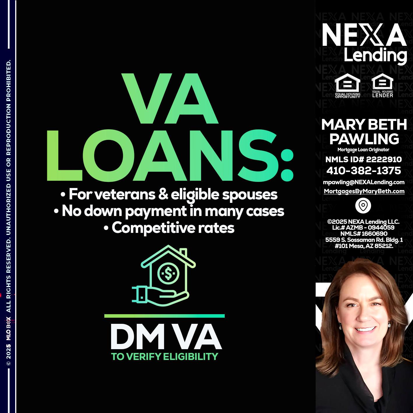 VA LOANS - Mary Beth Pawling -Mortgage Loan Originator