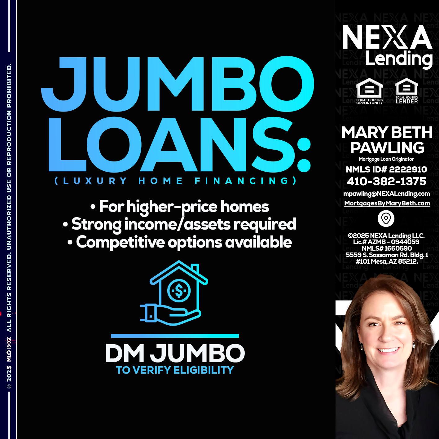 JUMBO LOANS - Mary Beth Pawling -Mortgage Loan Originator