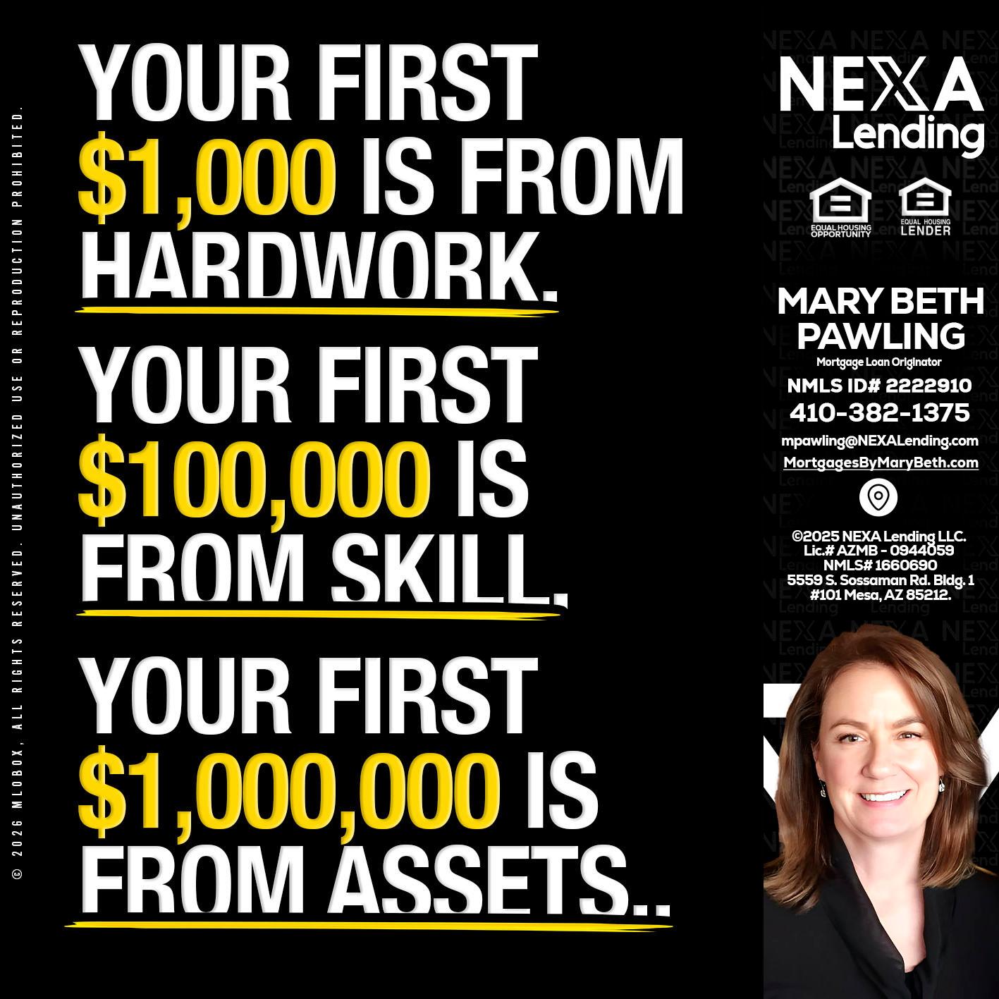 YOUR FIRST $1000 - Mary Beth Pawling -Mortgage Loan Originator