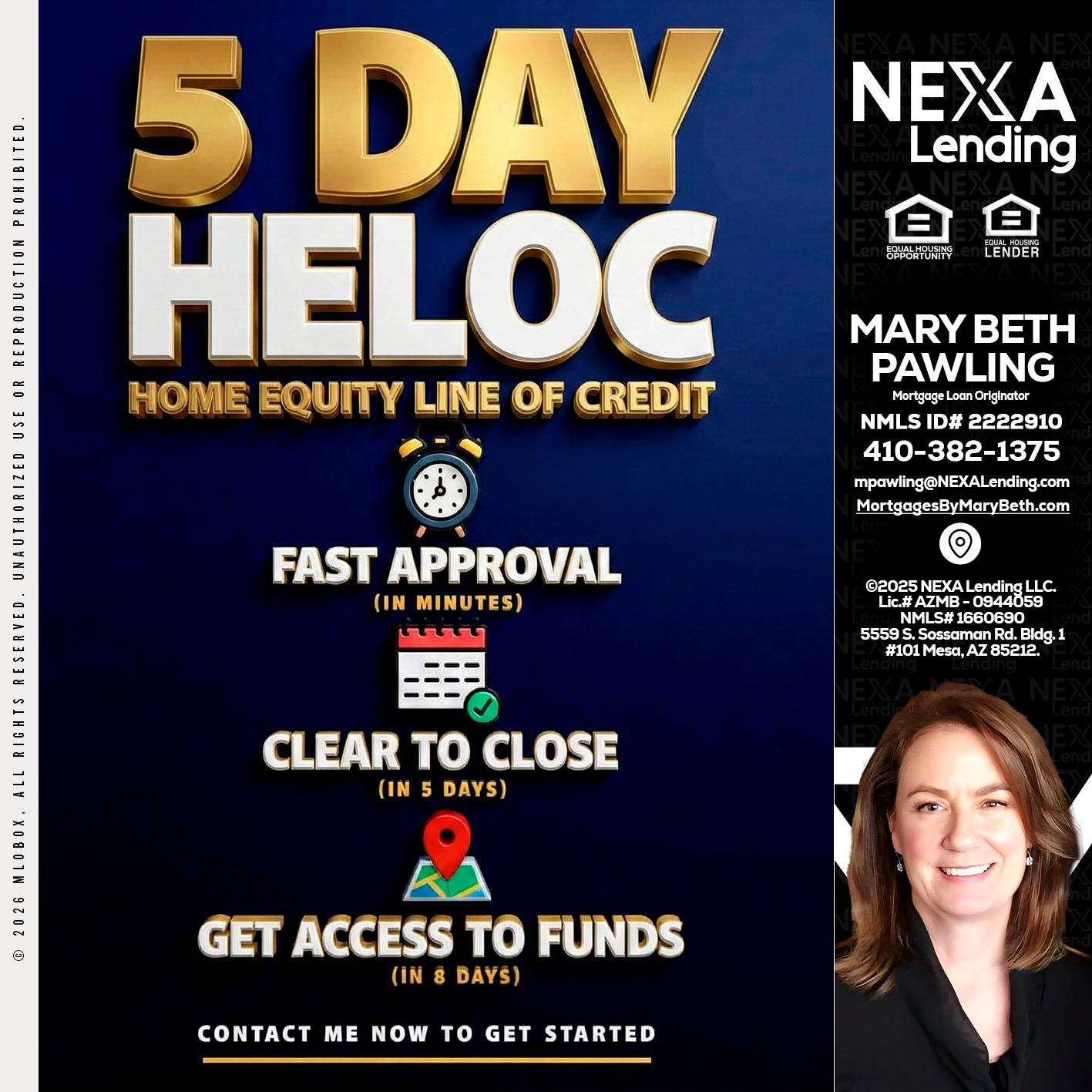 5 day hello - Mary Beth Pawling -Mortgage Loan Originator
