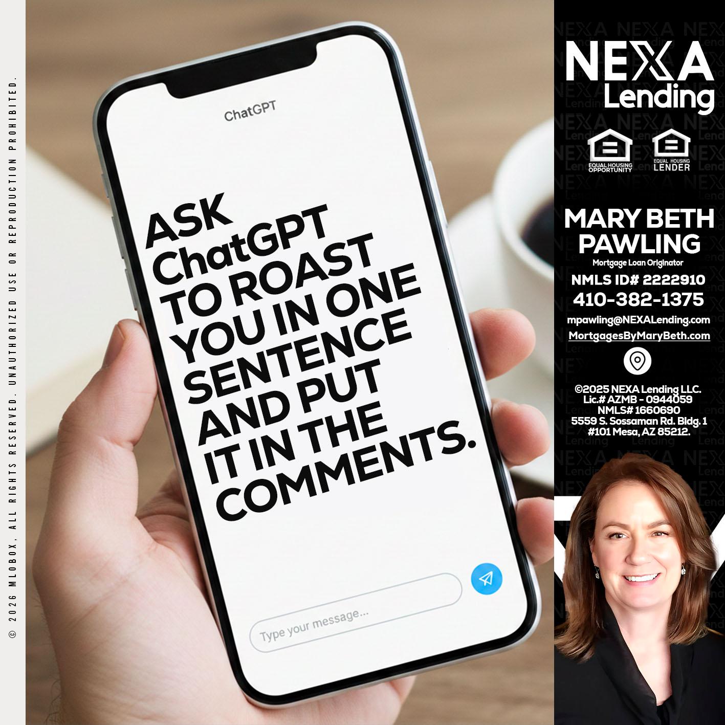 ask chatgpt - Mary Beth Pawling -Mortgage Loan Originator