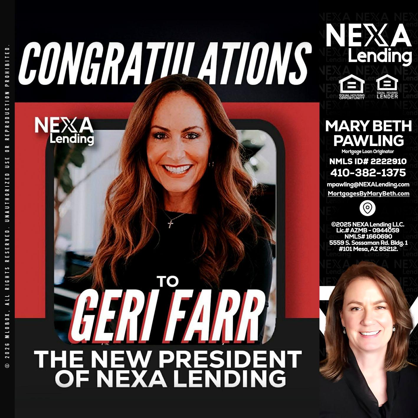 CONGRATULATIONS - Mary Beth Pawling -Mortgage Loan Originator