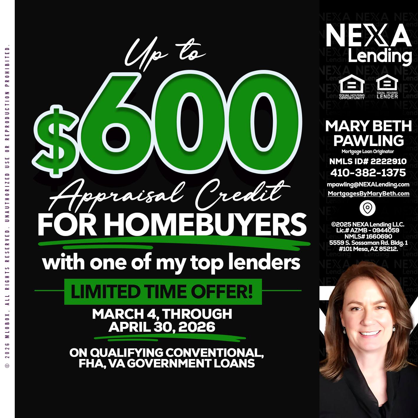 UP TO 600 - Mary Beth Pawling -Mortgage Loan Originator